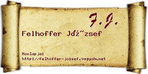 Felhoffer József névjegykártya